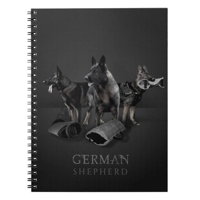 Caderno Espiral Cão de german shepherd - GSD (Frente)