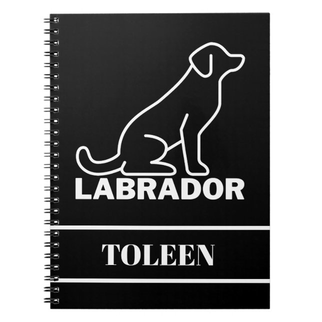 Caderno Espiral Cão de Labrador Personalizado (Frente)
