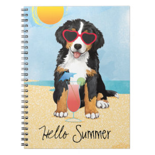 Caderno Espiral Cão de montanha de Bernese do verão
