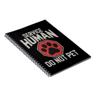 Caderno Espiral Cão de Serviço Humano Não Faça Carinho Resgate Don