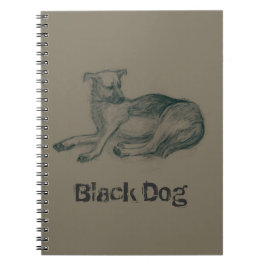 Caderno Espiral Cão. desenho do lápis.