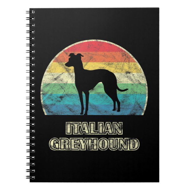 Caderno Espiral cão do estilo greyhound italiano (Frente)