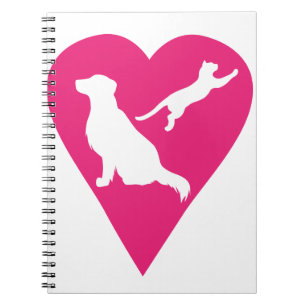 Caderno Espiral Cão e Coração de Gato