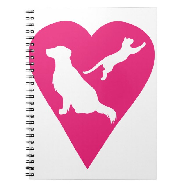 Caderno Espiral Cão e Coração de Gato (Frente)