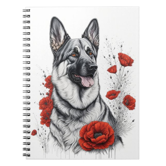 Caderno Espiral Cão german shepherd (Frente)