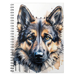 Caderno Espiral Cão german shepherd | Diário para notebook