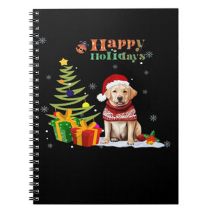 Caderno Espiral Cão Labrador Retriever Férias Felizes Natal Árvore