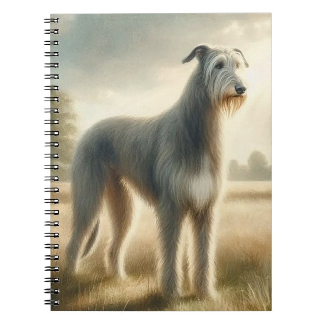 Caderno Espiral Cão Lobo Irlandês (Frente)