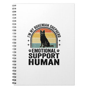 Caderno Espiral Cão Pastor Boêmio de Apoio Emocional Humano Vintag