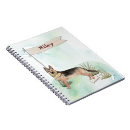 Caderno Espiral Cão Pet do German shepherd de Nome Personalizado