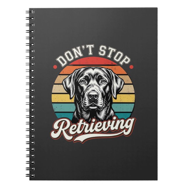 Caderno Espiral Cão Retro Labrador Não Para de Recuperar (Frente)