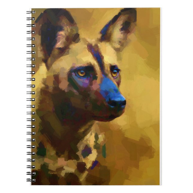 Caderno Espiral Cão selvagem africano (Frente)