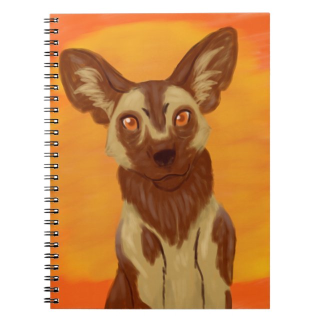 Caderno Espiral Cão selvagem africano (Frente)