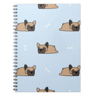 Caderno Espiral Cãozinho-de-bico-francês, bonito, dormindo sem s