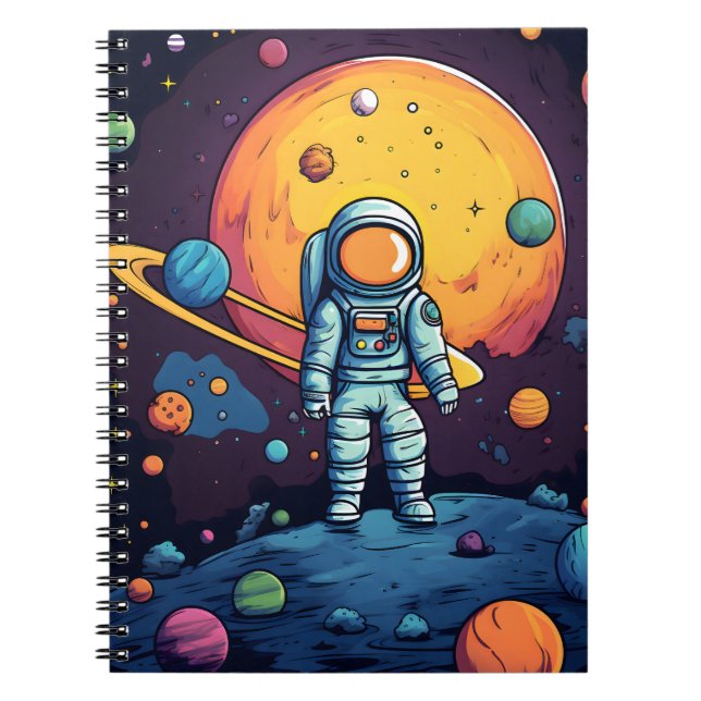 Caderno Espiral Capa de ipad do Space Explorer (Frente)