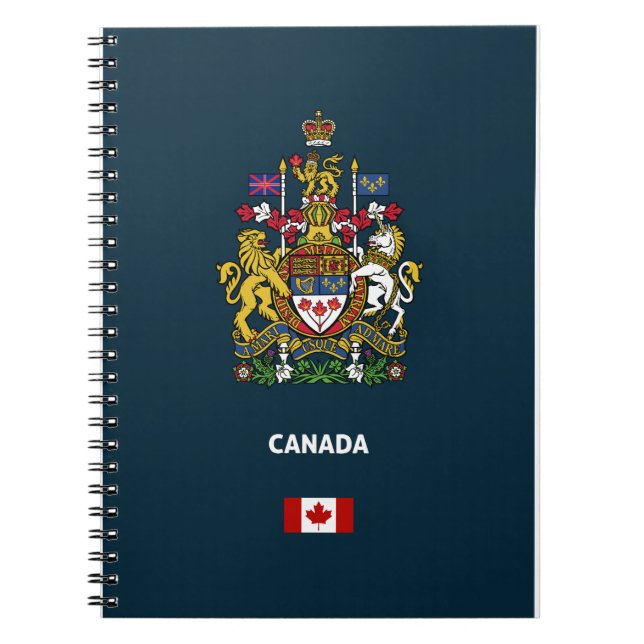 Caderno Espiral Capa de telefone de passaporte do Canadá (Frente)