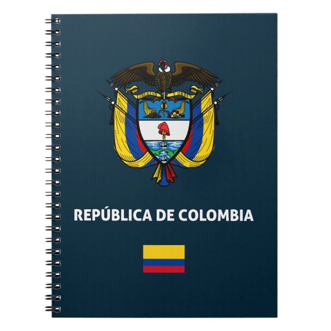 Caderno Espiral Capa de telefone passaporte da Colômbia (Frente)