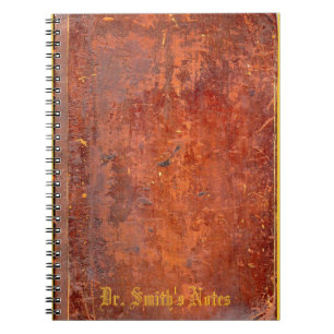 Caderno Espiral Capa do livro de couro antiga do olhar
