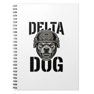 Caderno Espiral Capacete Bulldog Delta Dog Design de Gravura Vinta