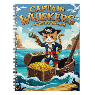 Caderno Espiral Capitão Bigodes e o Gato Pirata do Tesouro Perdido