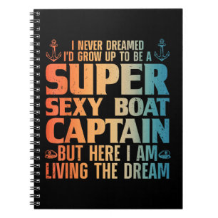 Caderno Espiral Capitão de Barco Legal Para Homens Mulheres Vela P