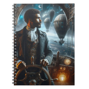 Caderno Espiral Capitão do Ar Steampunk