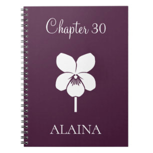 Caderno Espiral Capítulo Novo Personalizado Violeta Flor de Nascim