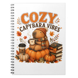 Caderno Espiral Capivara Aconchegante Abóbora Outono