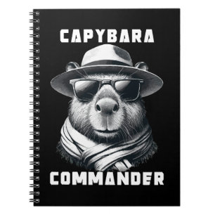 Caderno Espiral Capivara Com Óculos De Sol Capy Comandante