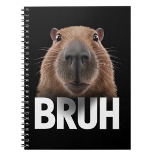 Caderno Espiral Capivara Engraçada Bruh 