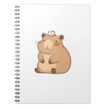Capivara Fofa com Design Kawaii de Flor Margarida
