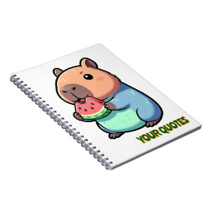 Caderno Espiral Capivara Fofa Comendo Melancia