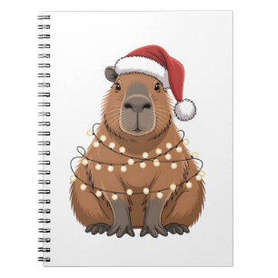Caderno Espiral Capivara Natal Correspondência Divertida Papai Noe
