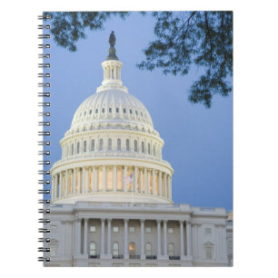 Caderno Espiral Capólio dos EUA ao anoitecer, Washington D.C. (Dis