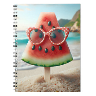 Caderno Espiral Cápsula De Melancia Com Óculos De Sol