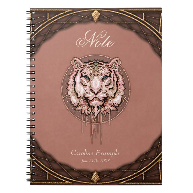 Caderno Espiral Captivação e representação artística de um tigre (Frente)