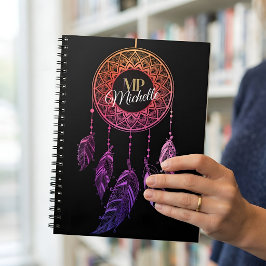 Caderno Espiral Capturador de Sonhos Personalizado Presente Boho M