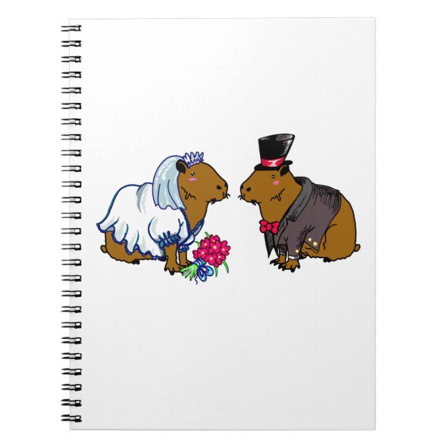 Caderno Espiral Capybara Bride & Groom - Exposição de Casamento de (Frente)