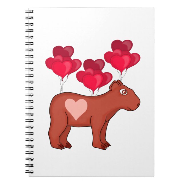 Caderno Espiral Capybara Hearts Love (Frente)