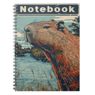 Caderno Espiral Capybara Vintage