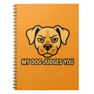 Caderno Espiral Cara de Cachorro Julgador Citação Engraçada e Sarc