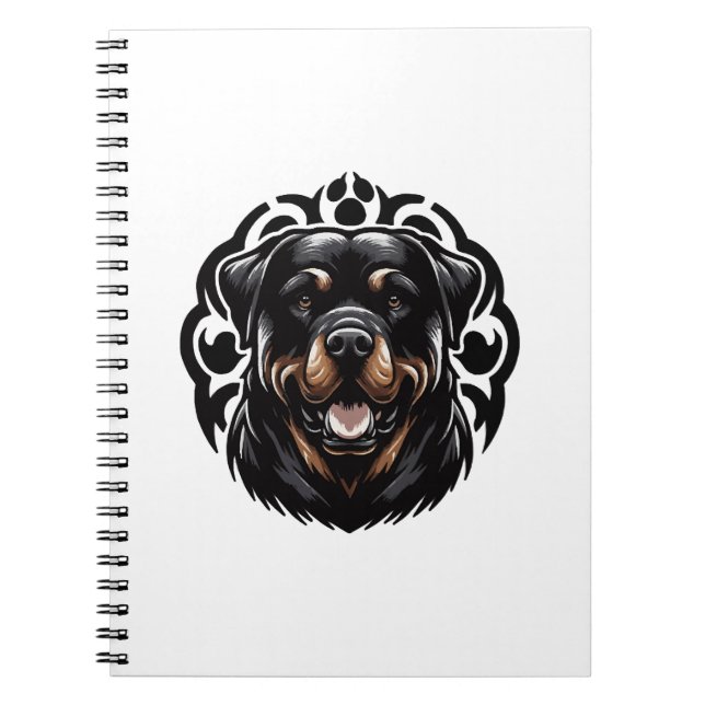 Caderno Espiral Cara de Cachorro Rottweiler (Frente)