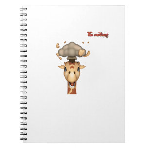Caderno Espiral cara de emoji explodindo girafa