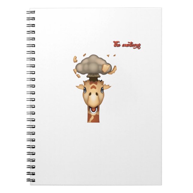 Caderno Espiral cara de emoji explodindo girafa (Frente)