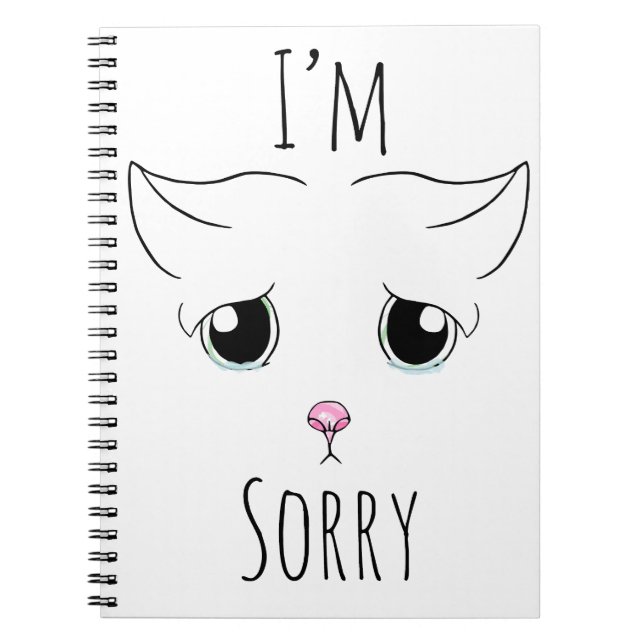 Caderno Espiral Cara de Gato Triste: Desculpe (Frente)