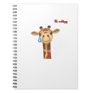 Caderno Espiral cara de girafa chorando emoji