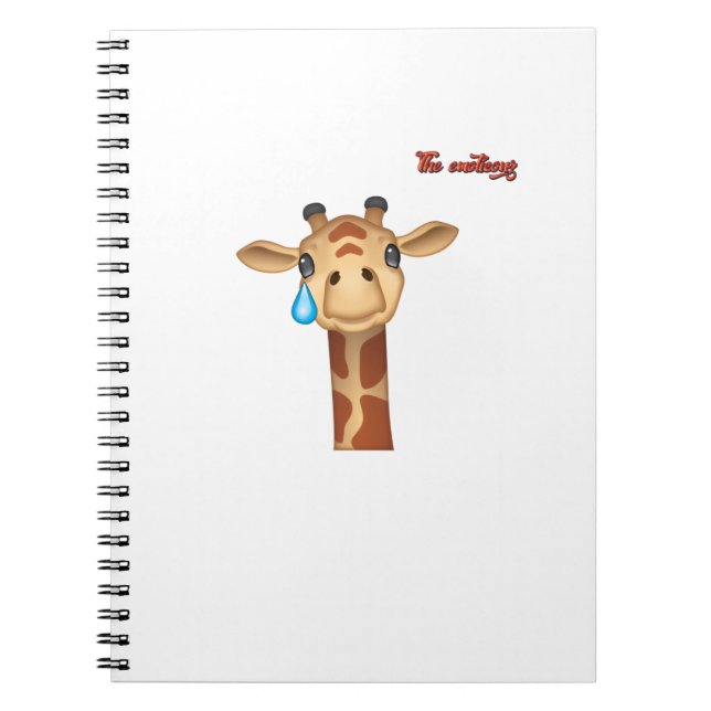 Caderno Espiral cara de girafa chorando emoji (Frente)