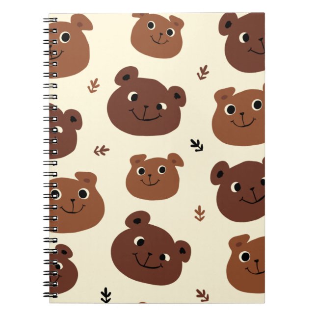 Caderno Espiral Cara de urso engraçado (Frente)