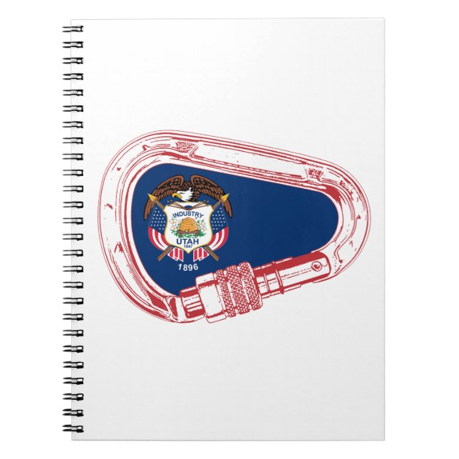 Caderno Espiral Carabineiro de subida da bandeira de Utah (Frente)