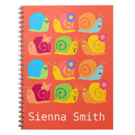 Caderno Espiral Caracóis felizes caracóis fofos